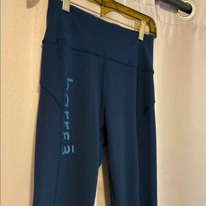 Lululemon Athletica x Barre3 Navy Blue (w/Teal Lettering) Leggings